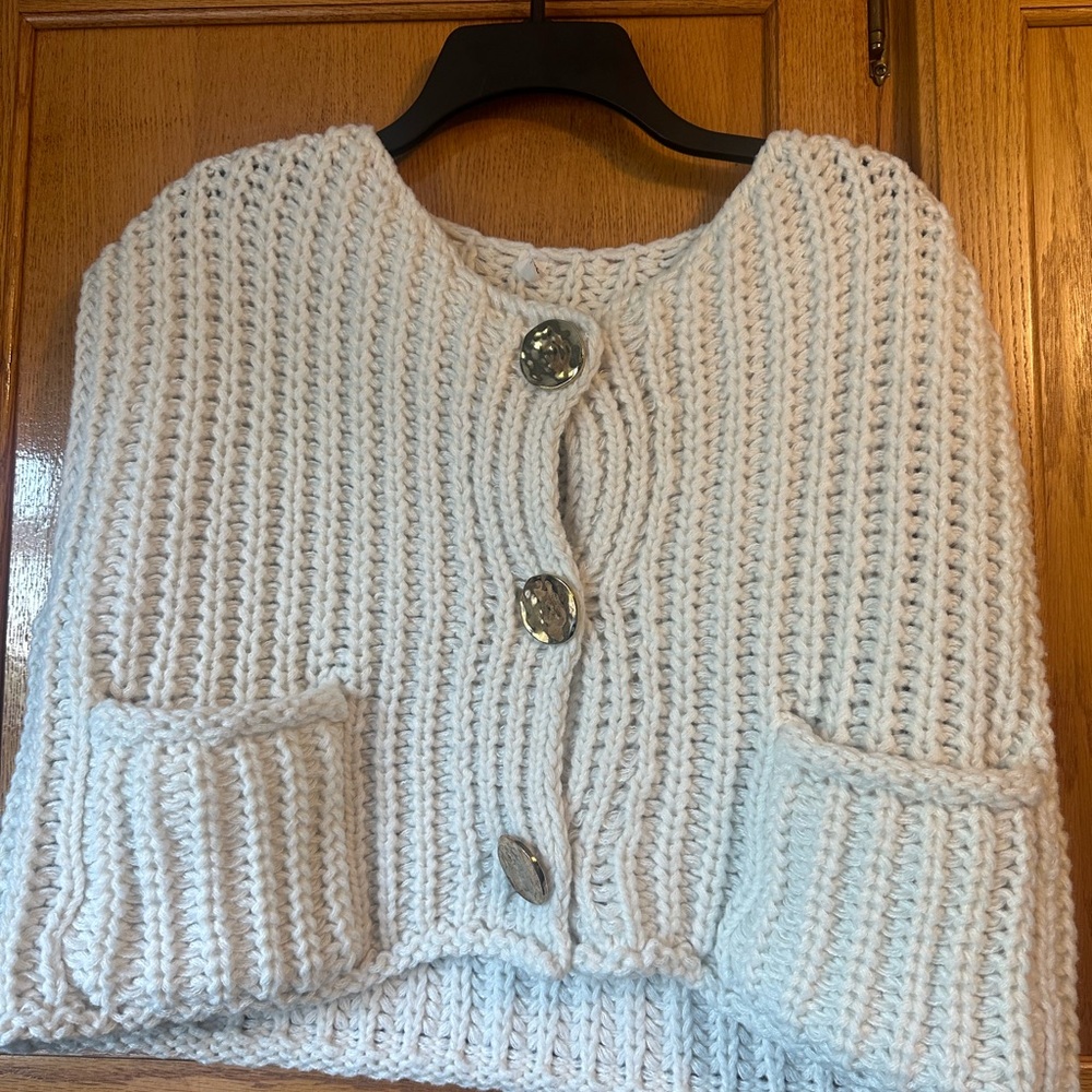 Chunky Knit Button-Front Women's Sweater Cardigan